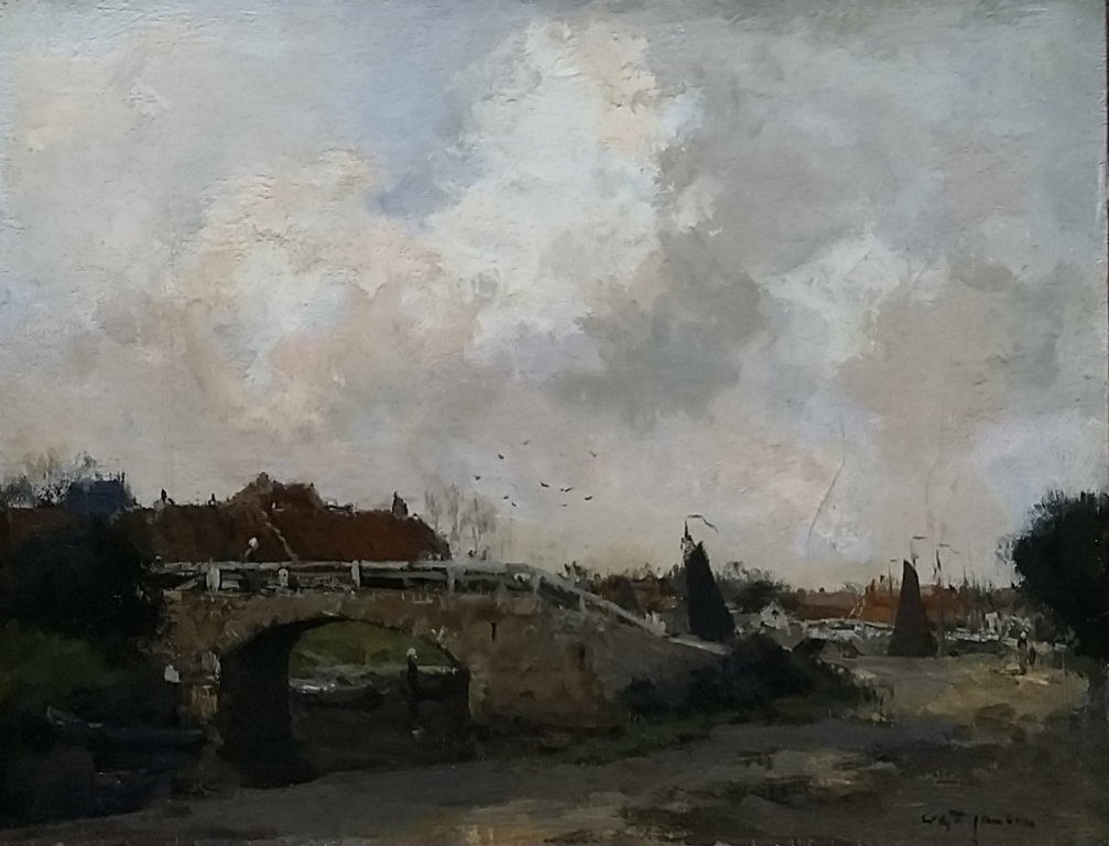 WGF Jansen - Nabij Kortenhoef - Olie op doek verkocht voor € 1200!