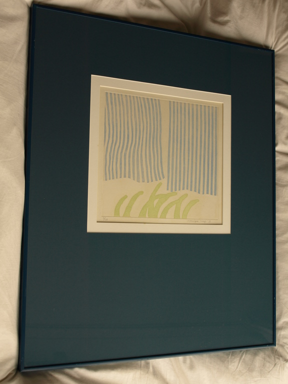 Monique Suys : Zeefdruk – Landschap II – Ingelijst – 1977 – oplage 10 ex. kopen? Bied vanaf 1!