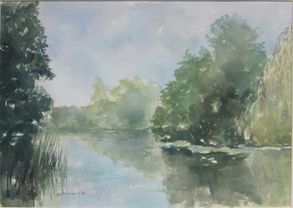 André Tigchelaar: Aquarel, Zomer in Holland kopen? Bied vanaf 1!