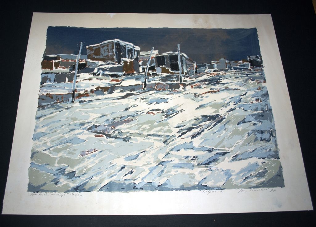 Winterlandschap - zeefdruk oplage 30 - 1977 kopen? Bied vanaf 45!