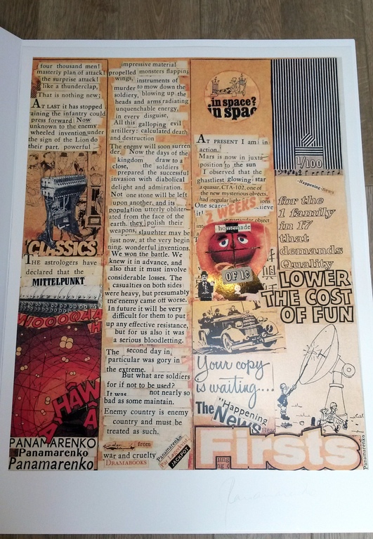 Panamarenko, In Space, Litho en Collage 2003, handgesigneerd verkocht voor € 419!