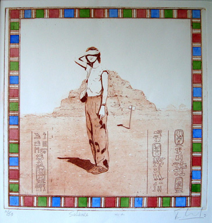 Ton Leenarts, ets, Saqqara, 1982 kopen? Bied vanaf 40!