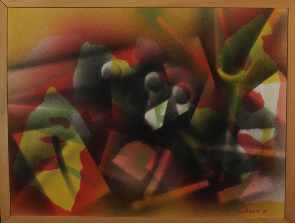 Jan van Holthe: Monotype, Nature morte - Ingelijst verkocht voor € 35!