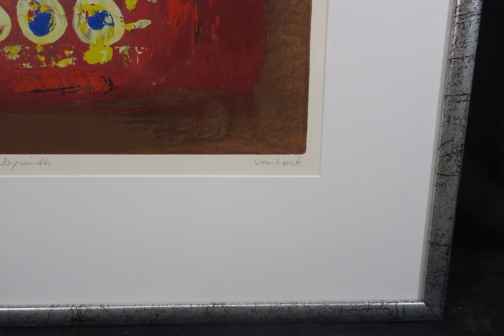 Hans Vanhorck: Zeefdruk, Labyrinth - Ingelijst kopen? Bied vanaf 35!