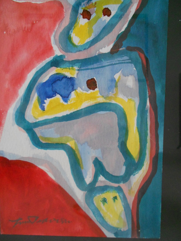 Finn Pedersen originele aquarel, handgesigneerd verkocht voor € 160!