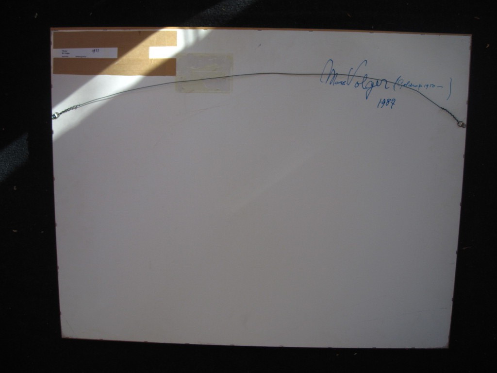 Groot en Intrigerend Acryl en Aquarel "Rivier" van Marc Volger (Geldrop 1950-)  kopen? Bied vanaf 1!