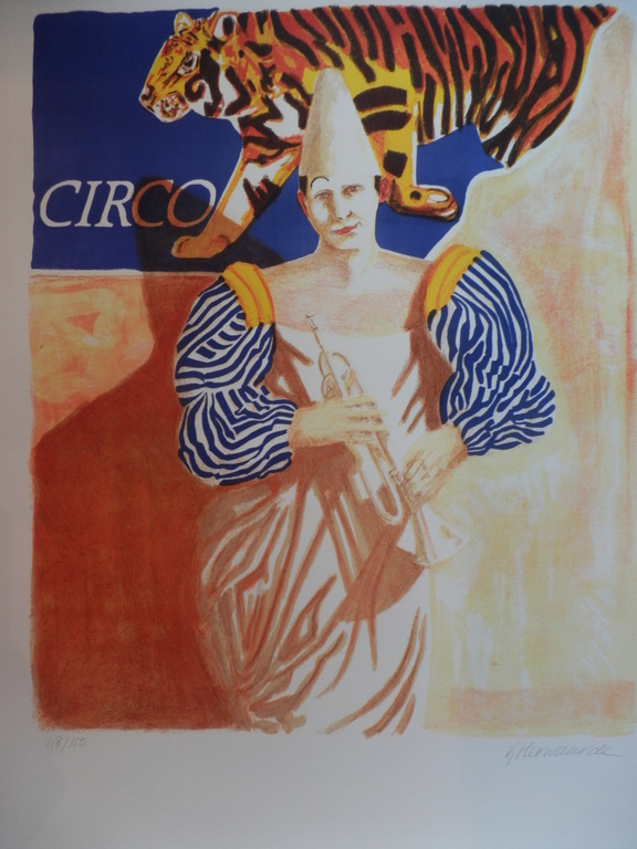 GEORGE van HERWAARDE  Kleurenlitho  CIRCO verkocht voor € 45!