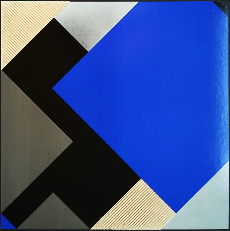 Christa van Santen - Geometrisch abstracte compositie, zeefdruk met collage verkocht voor € 80!