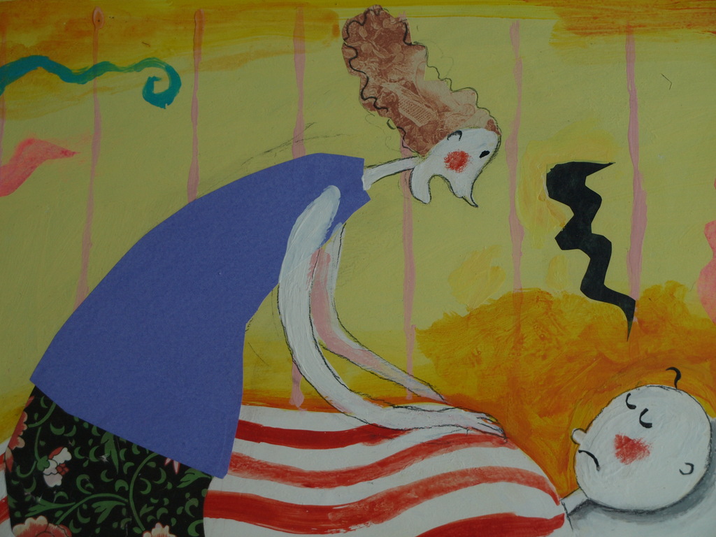 Daan Remmerts de Vries: Acryl en collage , Het leven is raar 10 – Ingelijst 1997 kopen? Bied vanaf 75!