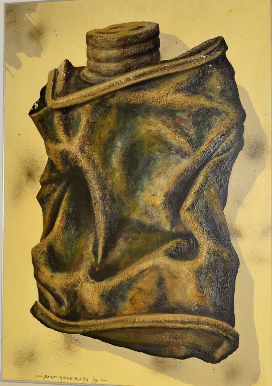 Bert Kinderdijk: Groot Schilderij. Poetsblikje verkocht voor € 46!