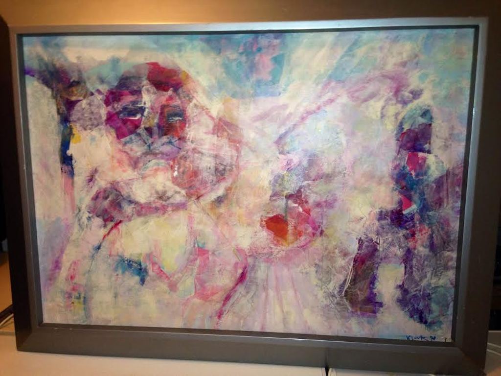 Schilderij uit jaren '80 op hardboard kopen? Bied vanaf 500!