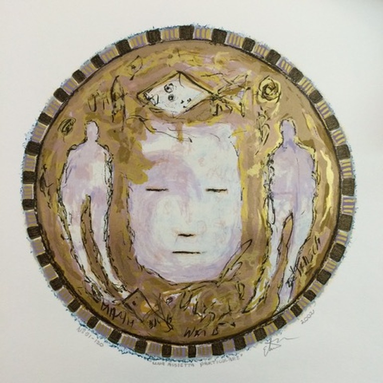 ERIC TOEBOSCH Gr Zeefdruk(70x75cm) UNA ASSIETTA PARTICOLARE II verkocht voor € 45!