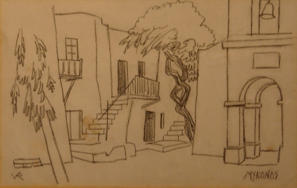 Otto van Rees, Potloodtekening Mykonos verkocht voor € 90!