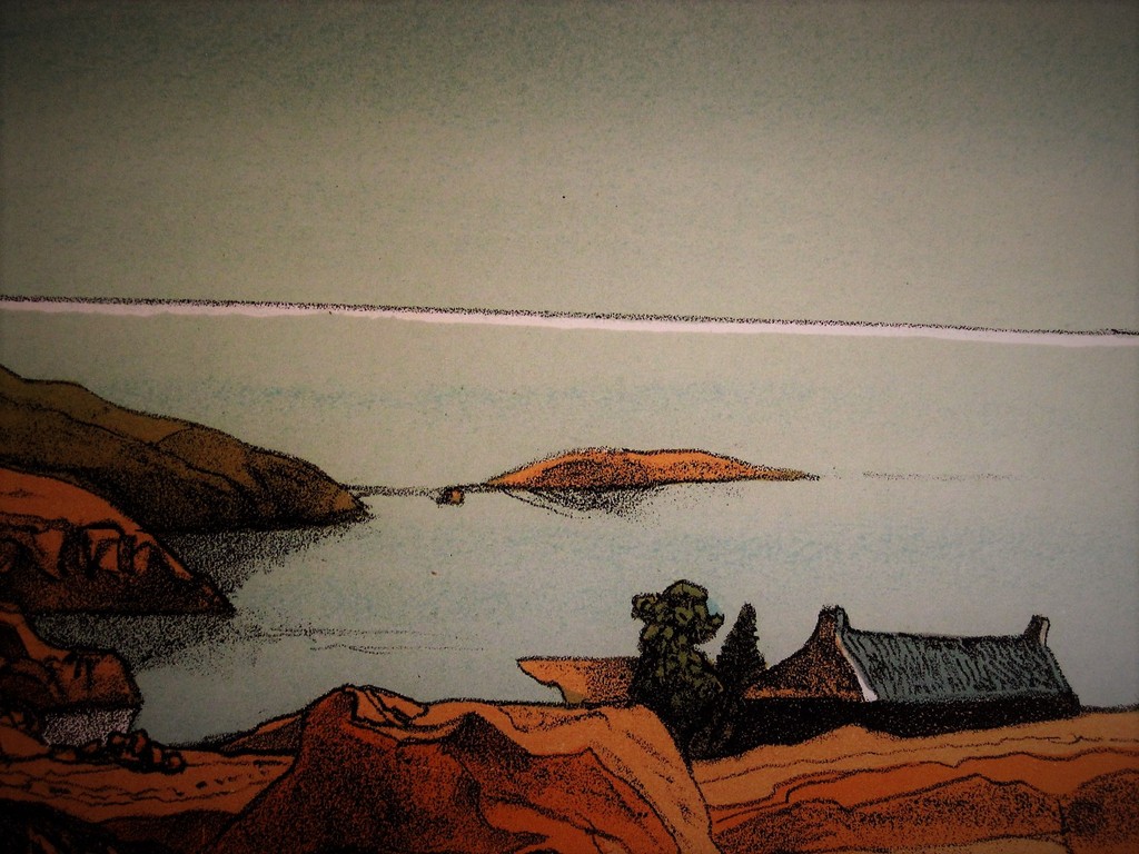 Fraaie gesignd Litho "DreamSea" van Tsjechisch surrealist Josef Liesler (1912-) kopen? Bied vanaf 1!