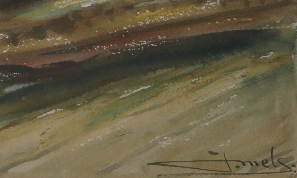 Jacques Mels (1899-1974) -  Aquarel - Mysterieus landschap kopen? Bied vanaf 30!