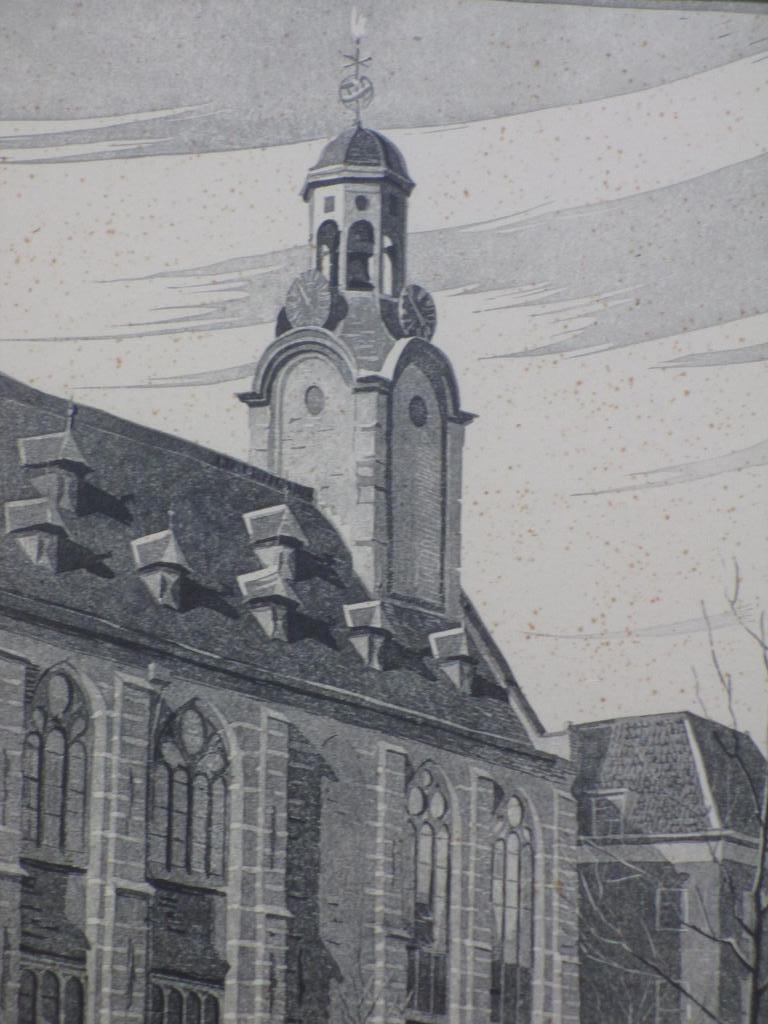 Cornelis van Oel, Houtsnede, Academiegebouw Rapenburg Leiden kopen? Bied vanaf 40!