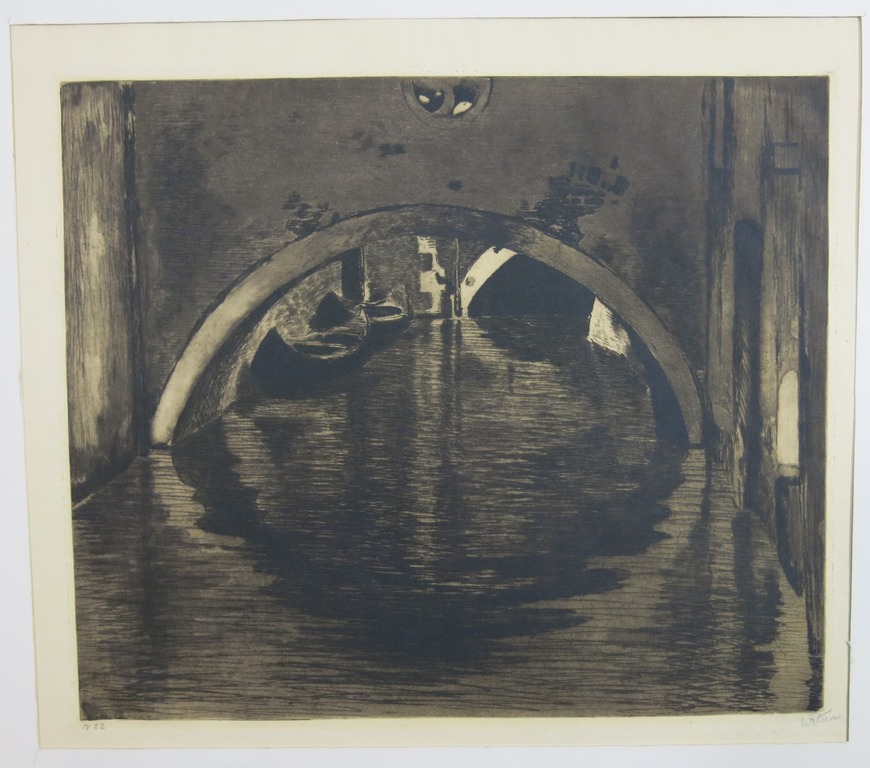 Willem Witsen: Ets/Aquatint, Gondels in Venetië verkocht voor € 250!
