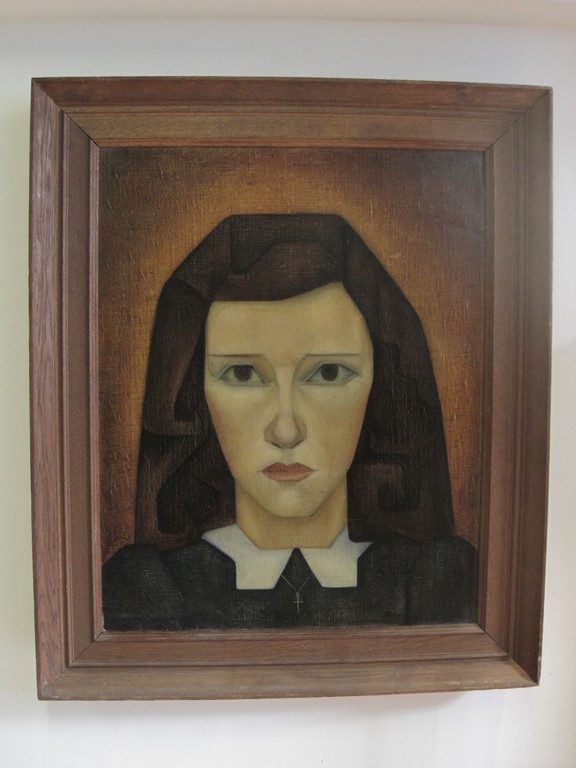 Bas vd Smit (1915-1996) Rotterdam Kubisme "de Branding" portret 1944  verkocht voor € 380!