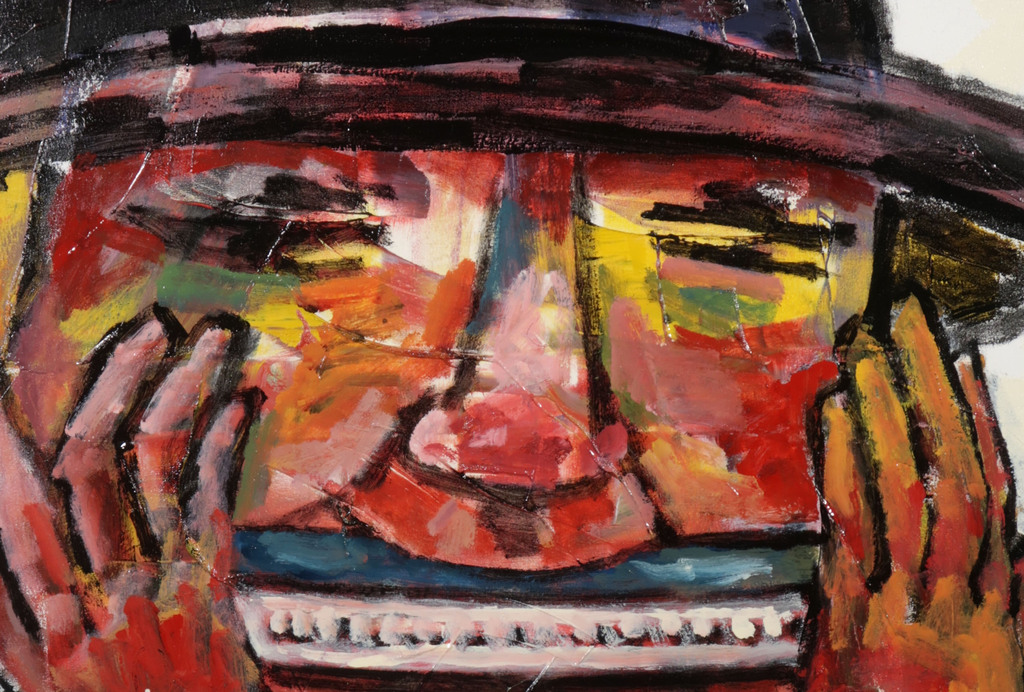 Martin van Wordragen: Olieverf op doek, Musicus - Ingelijst kopen? Bied vanaf 450!