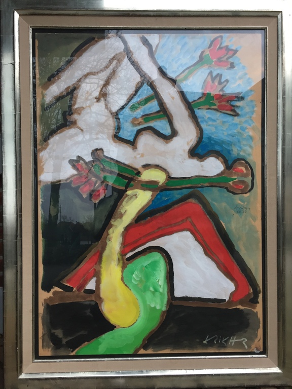 HERMAN KRIKHAAR Originele Gouache  COBRA Kunst kopen? Bied vanaf 1!