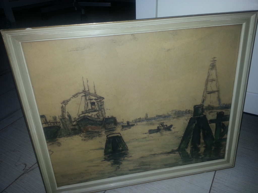 Ger van Vliet (1880-1972) - gemengde techniek+2 tekeningen, gesigneerd kopen? Bied vanaf 35!