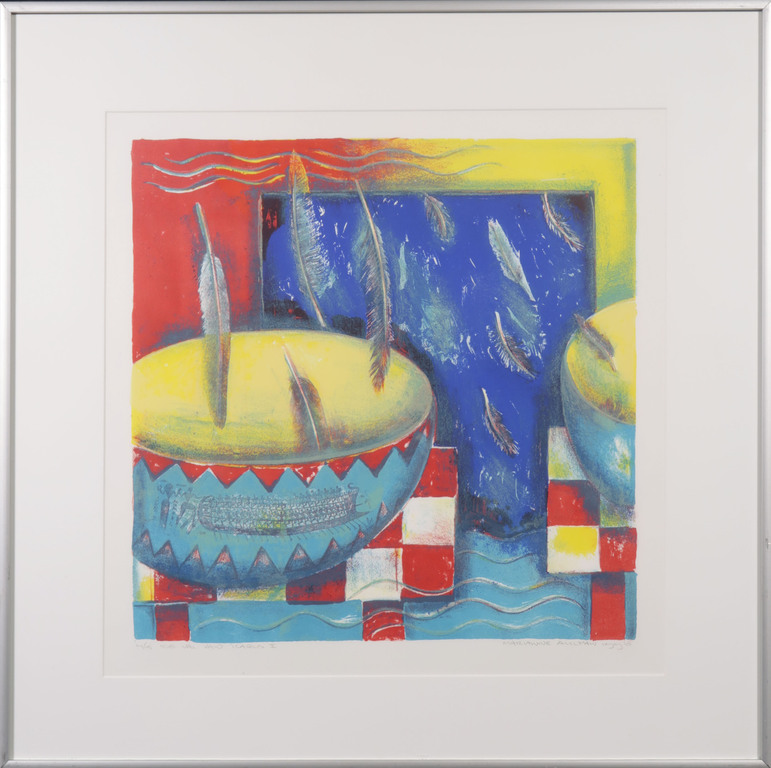 Marianne Aulman: Litho, De val van Icarus I - Ingelijst kopen? Bied vanaf 1!