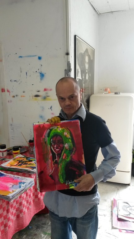 Mixed media op papier, 30x42 cm. handgesigneerd 2014.  kopen? Bied vanaf 1!