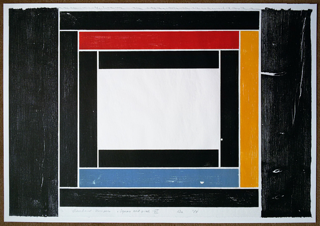 Geerhard Kuipers - Square and porch VI, houtsnede (groot) kopen? Bied vanaf 1!
