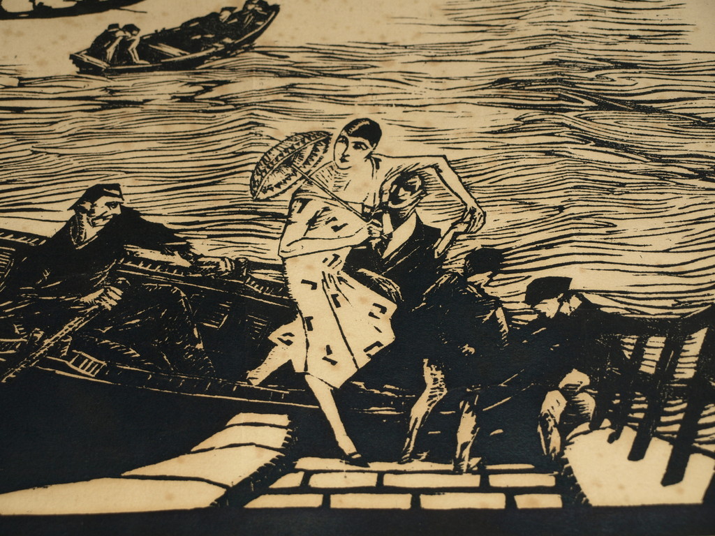 Joseph Raphael (1869-1950): Houtsnede,  Bootreis, Ostende , België – ca 1927 kopen? Bied vanaf 1!