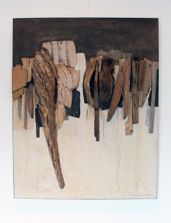 Jelle de Vries: techniek met verf en hout, Kompositie verkocht voor € 100!