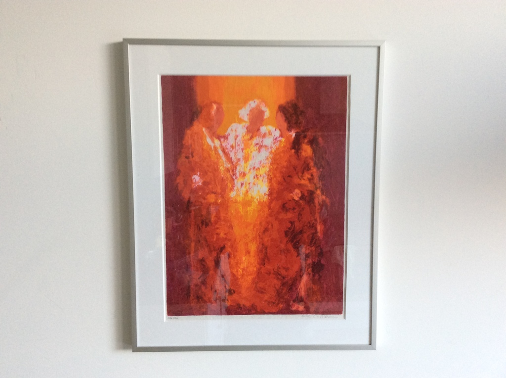 Wil Willemsen - het gesprek - zeefdruk, gesign. gelijst kopen? Bied vanaf 95!