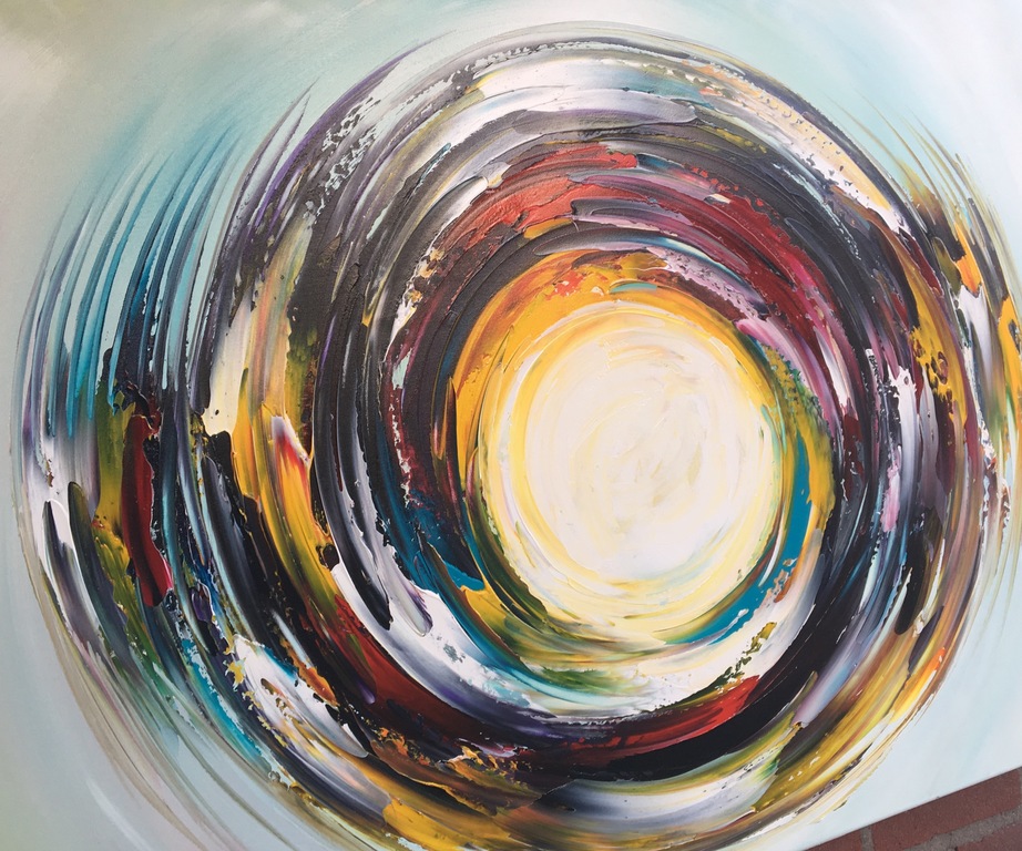 Gena - Abstract "Circle of life"-Acrylverf op doek - Gesigneerd kopen? Bied vanaf 300!