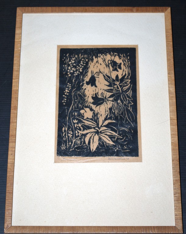 Hennie Wolvers - houtsnede bloemen getiteld Romance 1948 kopen? Bied vanaf 1!