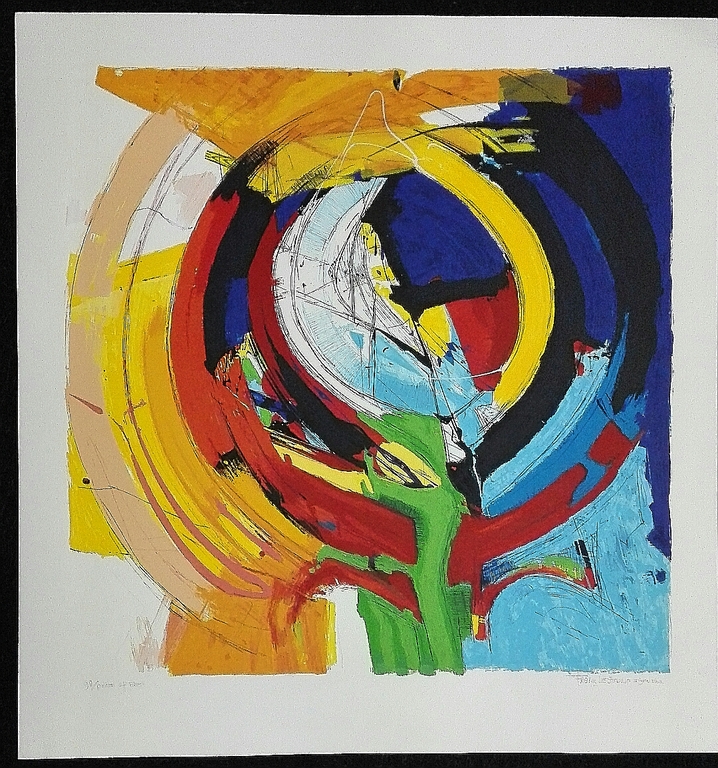 Frank Lejeune, zeefdruk op papier, titel: Picked off fresh verkocht voor € 50!