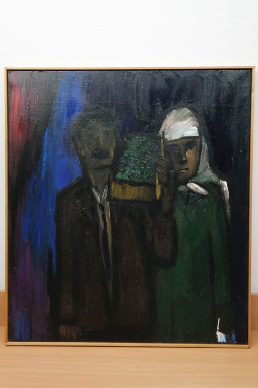 Theo van der Horst (1921-2003) - olieverf op doek - buitenlands echtpaar verkocht voor € 245!
