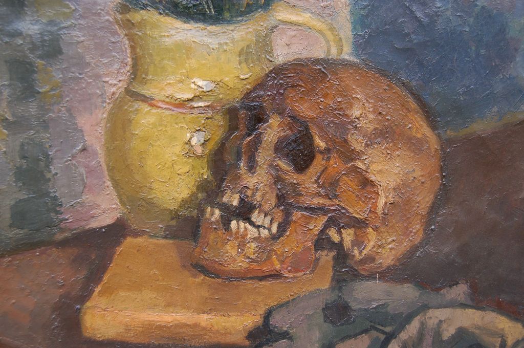 Jaap Weyand, stilleven met Vanitas "sterfelijkheid" kopen? Bied vanaf 700!