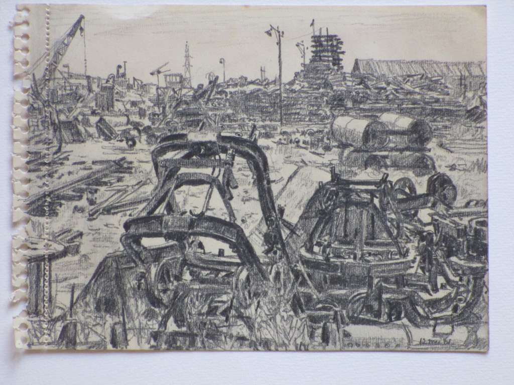 Anoniem, Constructiewerkzaamheden, Tekening 1961 kopen? Bied vanaf 1!