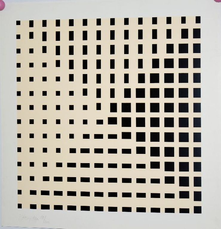Peter Struycken: Zeefdruk, Abstracte Compositie kopen? Bied vanaf 150!