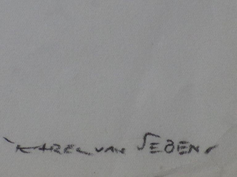 Karel van Seben, Portret en face, Tekening kopen? Bied vanaf 25!