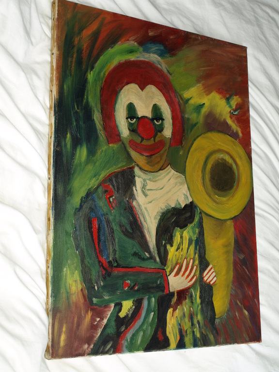 Onduidelijke signatuur : Olieverf op canvas – Clown – ca 1970 kopen? Bied vanaf 1!