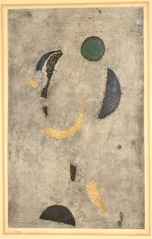 Arthur Luis Piza: Ets/Aquatint/Reliefdruk. Compositie verkocht voor € 320!