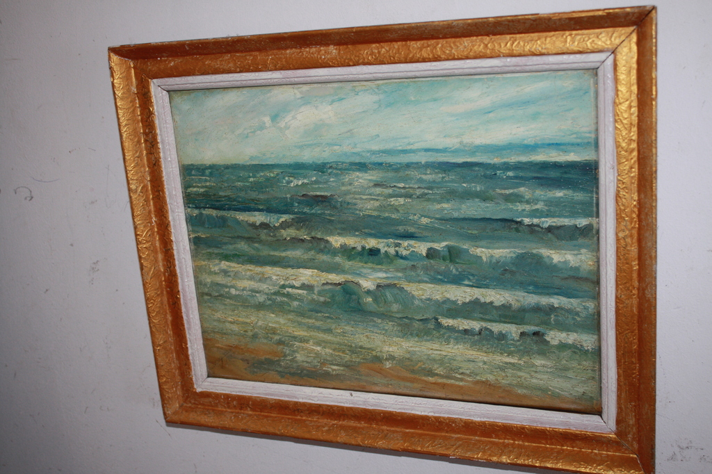 ZEEGEZICHT met KUSTLIJN 1937 onbekende meester kopen? Bied vanaf 1!