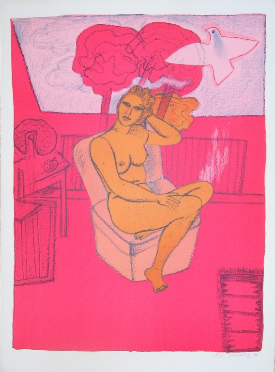 Corneille : naakt in roze (schitterende kleurenlithografie) kopen? Bied vanaf 1!