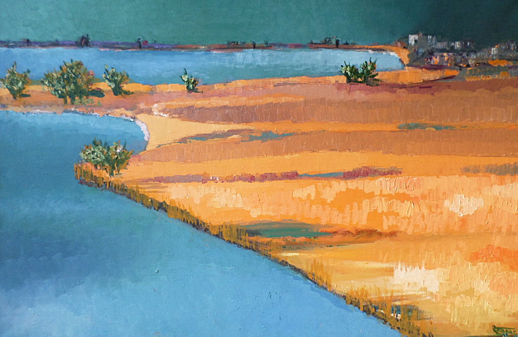 Janny Tollenaar - Kustgezicht, olieverf op doek (zeer groot) kopen? Bied vanaf 175!