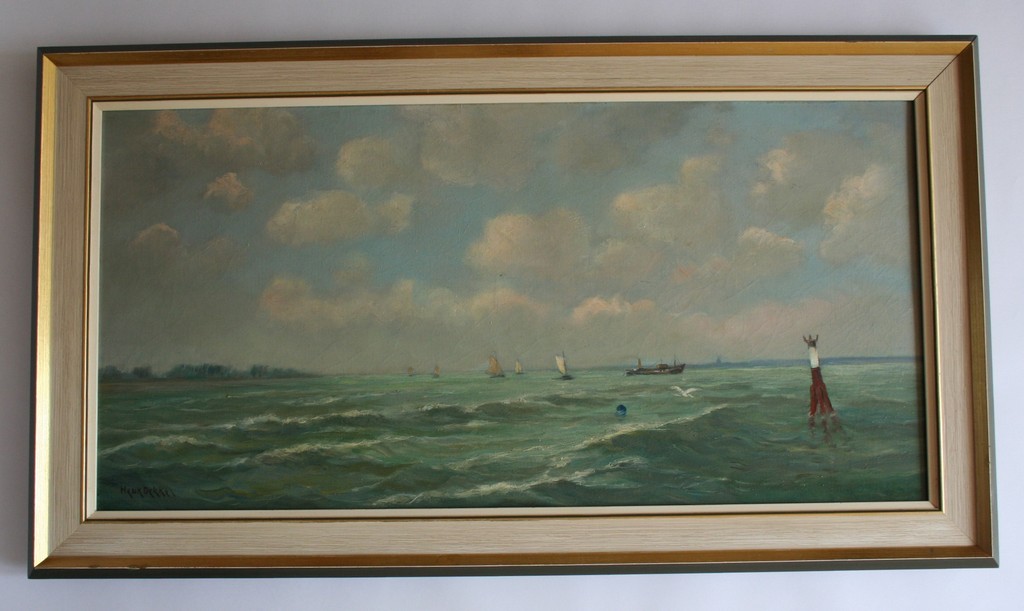 Henk Dekker (1897-1974)  - Olieverf op doek - boten op de Zuiderzee - gesigneerd kopen? Bied vanaf 250!