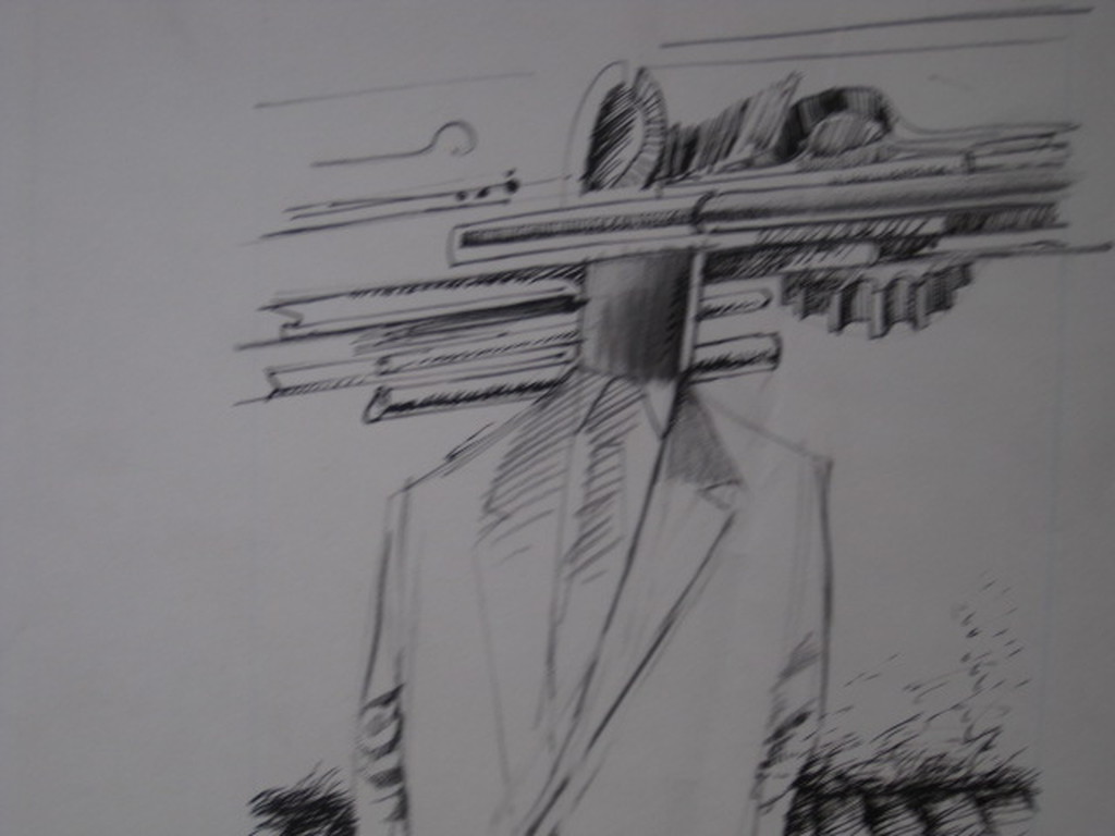 Uitgesproken Inkt tekening van graficus Jaap vd Pol - "denkend aan Duitsland"  kopen? Bied vanaf 1!