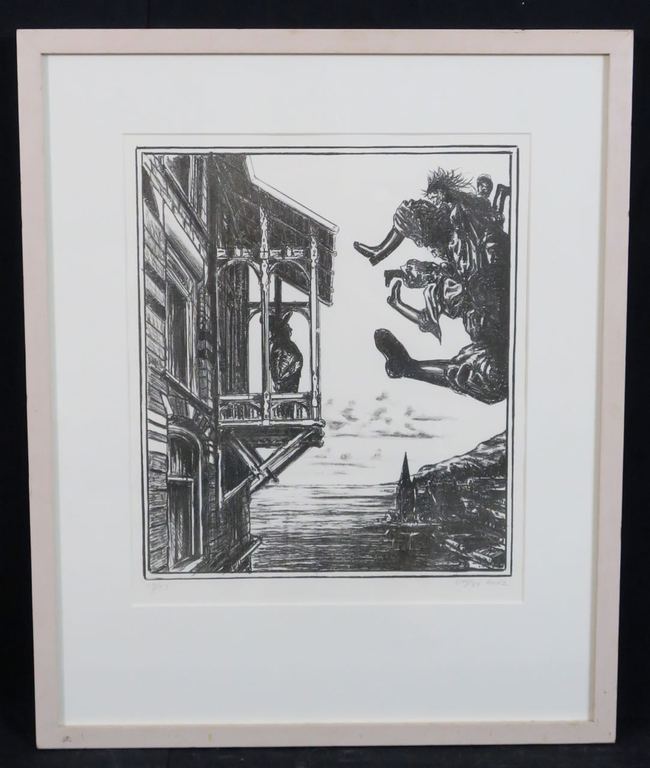 Bernard Verhoeven: Litho, Oproep 2 dagen in de hemel - Ingelijst kopen? Bied vanaf 1!