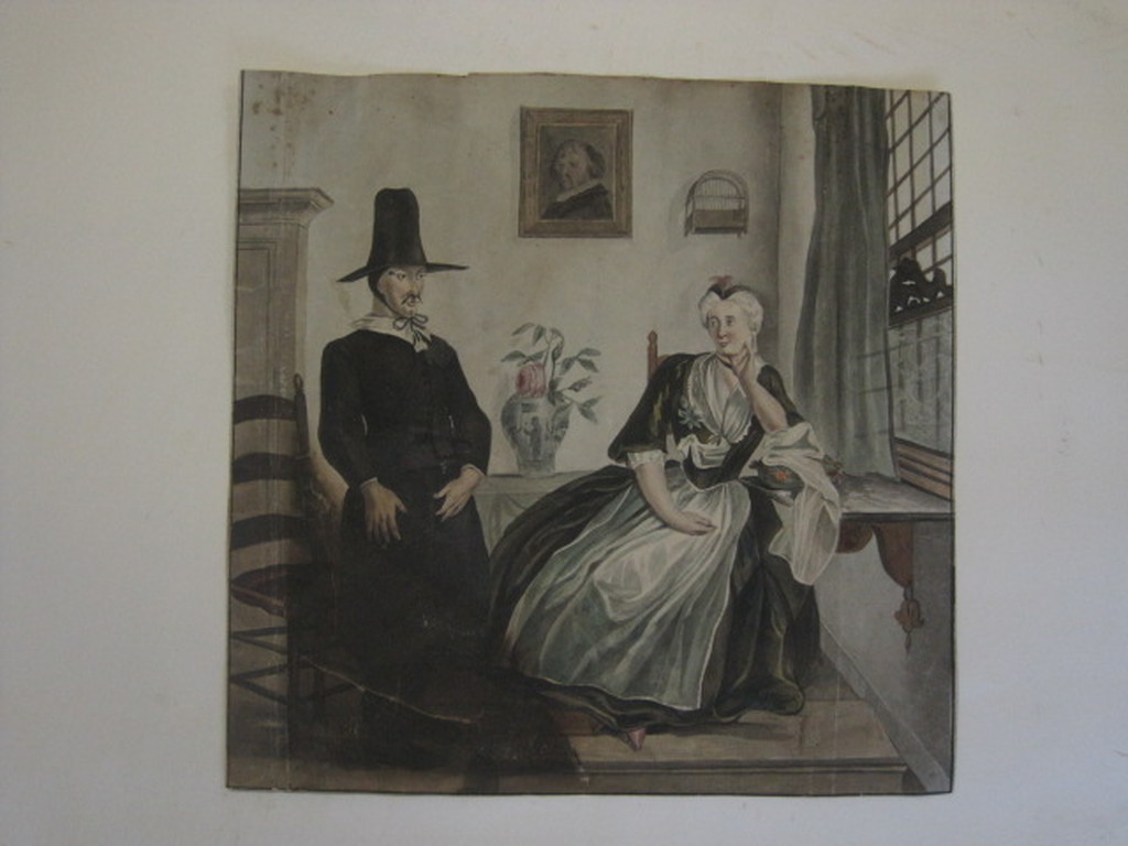 Bijzonder 17e eeuws Hollands Aquarel "portret van echtelieden" ongesigneerd kopen? Bied vanaf 1!