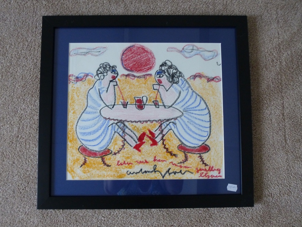 Anton Heyboer, ranja drinkende dames op strand, gouache  kopen? Bied vanaf 350!