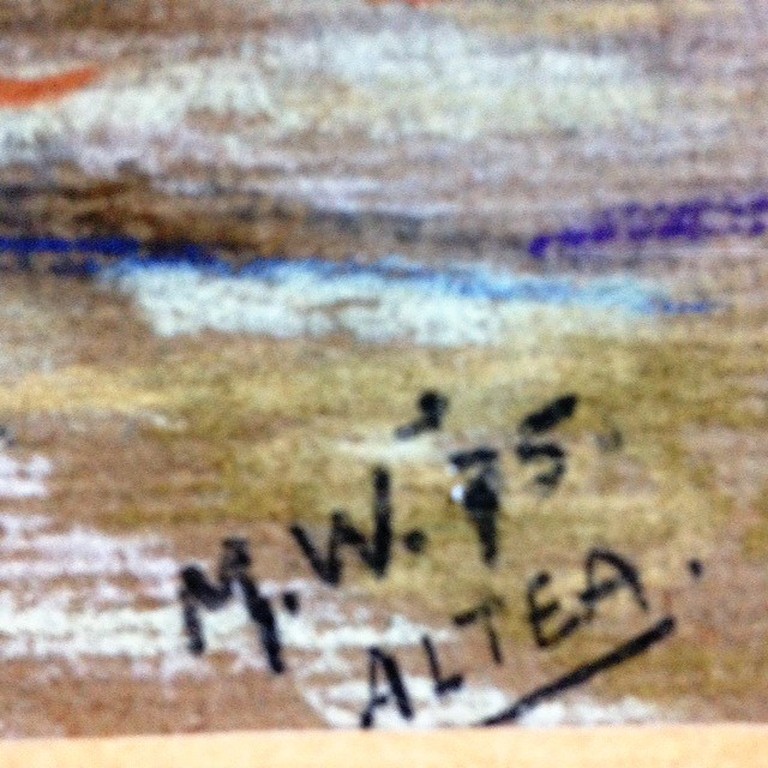 Onbekende kunstenaar (alleen monogram M.W.), pastel, landschap in Spanje kopen? Bied vanaf 25!